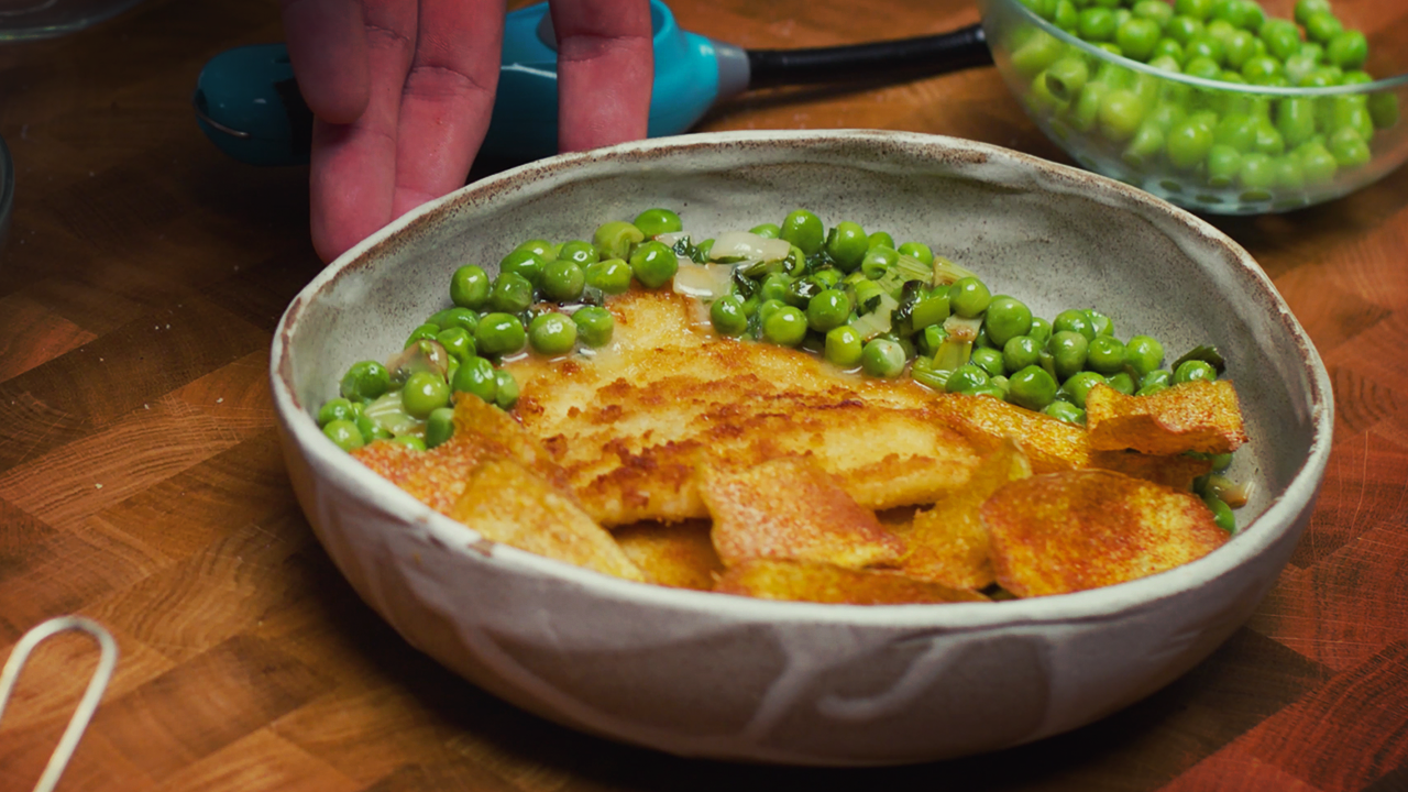 Fish and chips z turbotem